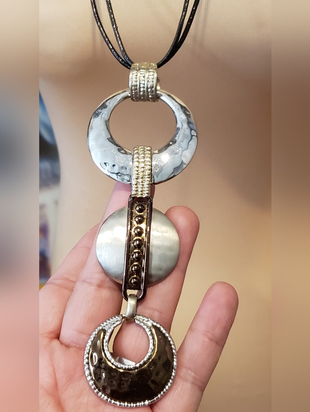 Chico's Multi-tiered Circular Drop Pendant Necklace